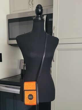 Gucci Off The Grid Bag Pochette GG Nylon Orange Black Cossbody